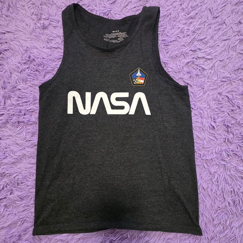 M Black Tank Top with NASA Logo